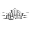 Tri-Ply Clad 12 Pc Stainless Steel Cookware Set