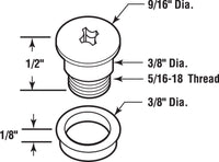 Prime-Line  Zinc  Window Bolt  0.5 in. H x 9/16 in. W x 1/2 in. L 1 pk