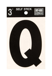 Hy-Ko 3 in. Black Vinyl Letter Q Self-Adhesive 1 pc. (Pack of 10)