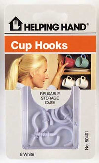 Helping Hand 50401 White Cup Hooks (Pack of 3)