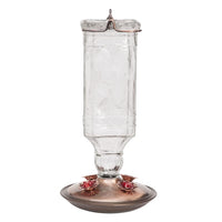 Perky-Pet Hummingbird 24 oz Glass/Metal Nectar Feeder 4 ports