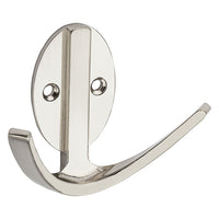 National 3 in. L Stain Nickel Silver Zinc Modern Double Hook 1 pk