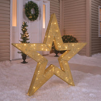 Celebrations  LED Star  Yard Art  Fabric  Gold  1 pk