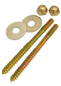 Toilet Closet Screw With Nuts & Washers, 1/4 x 3-1/2-In. (Pack of 6)