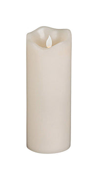 Gerson Ivory No Sent Scent LED Flameless Flickering Candle 8 in.   H X 3 in.   D