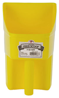 Feed Scoop, Enclosed, Yellow Plastic, 3-Qts.