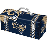 Sainty International Steel Los Angeles Rams Lockable Art Deco Tool Box 16.25 L x 7.1 W x 7.75 H in.