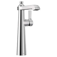 Chrome one-handle high arc bathroom faucet