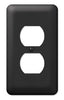 Amerelle Black Stamped Steel Duplex Outlet Wall Plate 1 pk