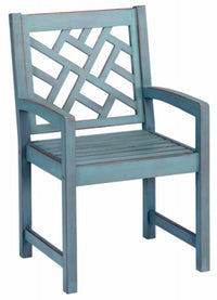 Portland Patio Arm Chair, Blue Distressed Hardwood