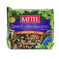 Kaytee Seed & Mealworm Treat Cake Wild Bird Hulled Sunflower Seed Seed Cake 6 oz (Pack of 6).