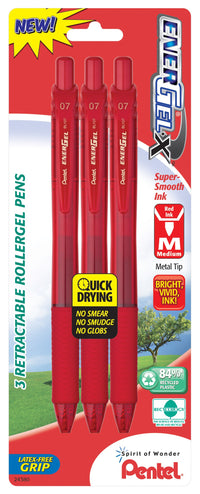 Pentel Bl107bp3b 0.7 Mm Red Needle Point Gel Pen (Pack of 6)