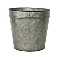 Robert Allen  7 in. Dia. Galvanized Steel  Grow  Flower Pot  Gray