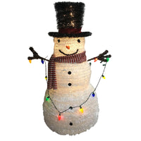 Celebrations LED Warm White 52 in. Tinsel Snowman Yard Decor