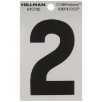 Hillman 3 in. Reflective Black Mylar Self-Adhesive Number 2 1 pc (Pack of 6)