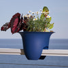 Bloem Modica Blue Plastic UV-Resistant Round Deck Rail Planter 8.8 H x 12 Dia. in. (Pack of 6)