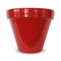 Flower Pot, Red Ceramic, 4.5 x 3.75-In. (Pack of 16)