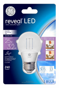 Reveal Ceiling Fan Light Bulb, Clear, 290 Lumens, 4-Watt