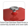 11 in Enameled Cast-Iron Series 1000 Grill Pan with Press - Gradated Red