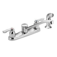 Chrome two-handle kitchen faucet