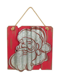 Celebrations  Santa  Wall Art  Red/White  Wood, Metal  1 pk