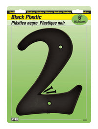 Hy-Ko 6 in. Black Plastic Number 2 Mounting Screws 1 pc. (Pack of 5)