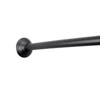 iDesign Adjustable Curved Shower Rod 72 in. L Black