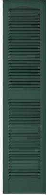 15 x 64-In. Forest Green Louvered Shutters, Pair