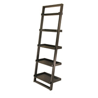 Winsome Bailey 74.6 in.   H X 25.75 in.   W X 14.4 in.   D Black Wood Leaning Shelf