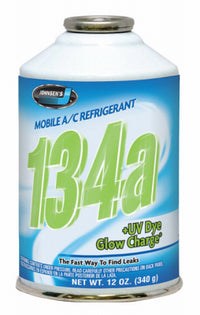 R134a Auto A/C Refrigerant With UV Dye, 12-oz. (Pack of 12)