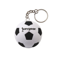 KeyGear Rubber White Stress Ball, Soccer Key Chain