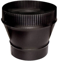 Black Stove Pipe Flue Increaser, Large End Crimp, 24-Ga., 4 x 5-In.