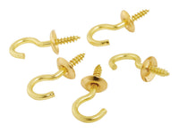 National Hardware  Small  Solid Brass  3/4 in. L Hook  5 pk