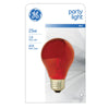 GE A19 E26 (Medium) Party Bulb Red (Pack of 12)