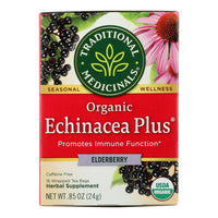 Traditional Medicinals Organic Echinacea Elder Tea -Caffeine Free - Case of 6 - 16 Bags