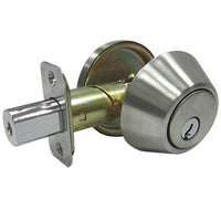 Single-Cylinder Deadbolt, Stainless Steel (Pack of 3)