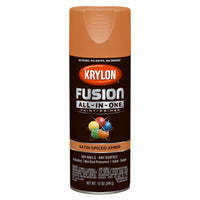 Krylon Fusion All-In-One Satin Spiced Amber Paint + Primer Spray Paint 12 oz. (Pack of 6)