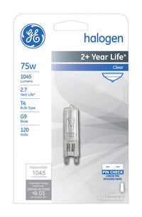 GE Edison 75 watts T4 Specialty Halogen Bulb 1,100 lumens White 1 pk (Pack of 5)