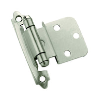 Amerock  2 in. W x 2-3/4 in. L Satin Nickel  Steel  Self-Closing Hinge  10 pk