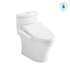 TOTO® WASHLET®+ Aquia® IV 1G® One-Piece Elongated Dual Flush 1.0 and 0.8 GPF Toilet and WASHLET C2 Bidet Seat, Cotton White- MW6463074CUMFG#01