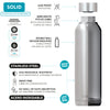 Quokka Stainless Steel Bottle Solid Jet Black 510 ml (Pack of 2)