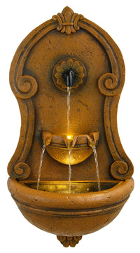 Alpine Corporation Tzl158 17 X 9 X 32 Wall Tiering Fountain With Led Lights