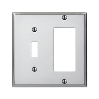 Amerelle Pro Polished Chrome Metallic 2 gang Stamped Steel Rocker/Toggle Wall Plate 1 pk