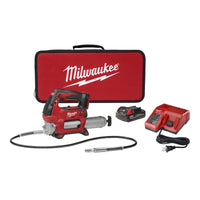 Milwaukee Metal Red 2-Speed Cordless Electric Grease Gun Kit 48 L in. Hose 18V 10,000 PSI