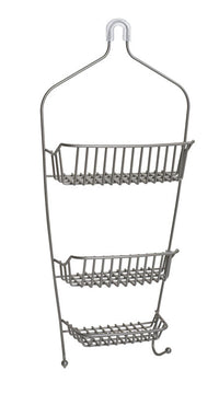 Zenna Home 26.13 in. H X 11.88 in. W X 4.5 in. L Silver Shower Caddy