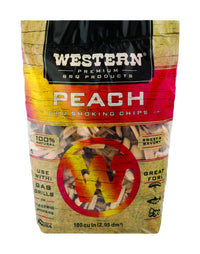 Western Peach Flavor BBQ Wood Smoking Chips 180 cu. in.