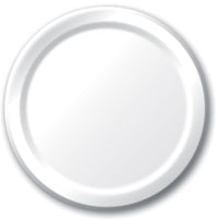 Creative Converting 79000B 6.75" White Lunch Paper Plates 24 Count                                                                                    