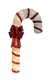 Citi-Talent  Candy Cane w/Bow  Holiday Decoration  Red/White  Fabric  1 pk