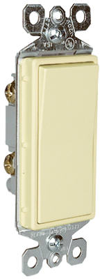 Decorator Light Switch, Single-Pole 15A 120/277V, Ivory