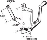 Prime-Line Awning Operator For "Crown" Windows 4-9/16" Die-Cast Carded